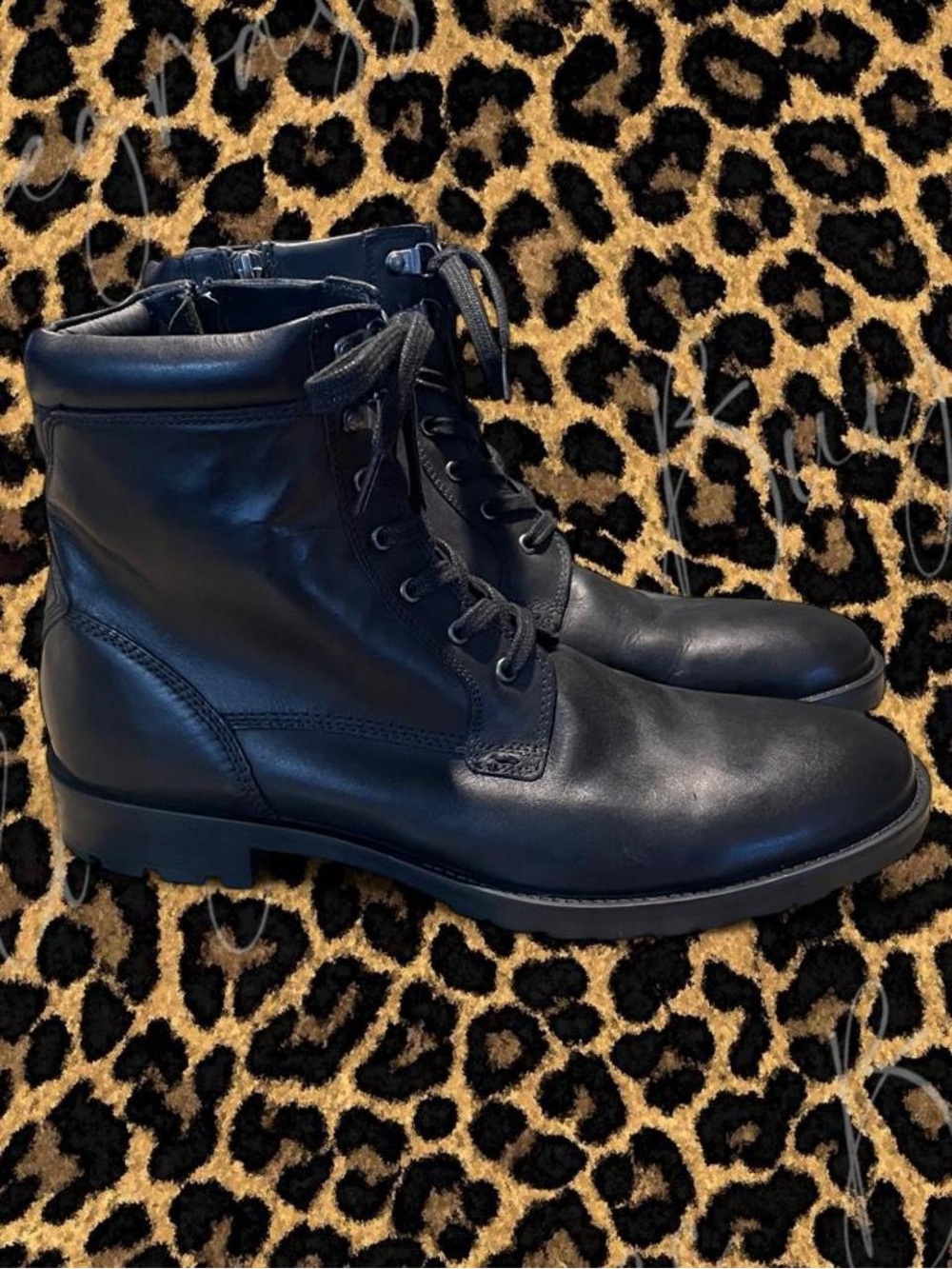 Men’s GBX Black Leather Combat Boots